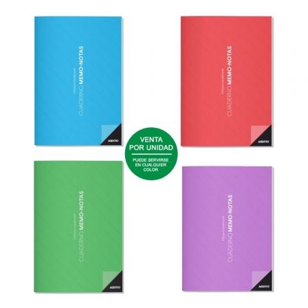 Additio Cuaderno Memo-Notas A4 para Profesorado con PVC y Colores Surtidos